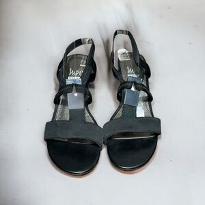 🌻Impo Black "Ravel" Slingback Sandals with Silver Metal Accents Size 8